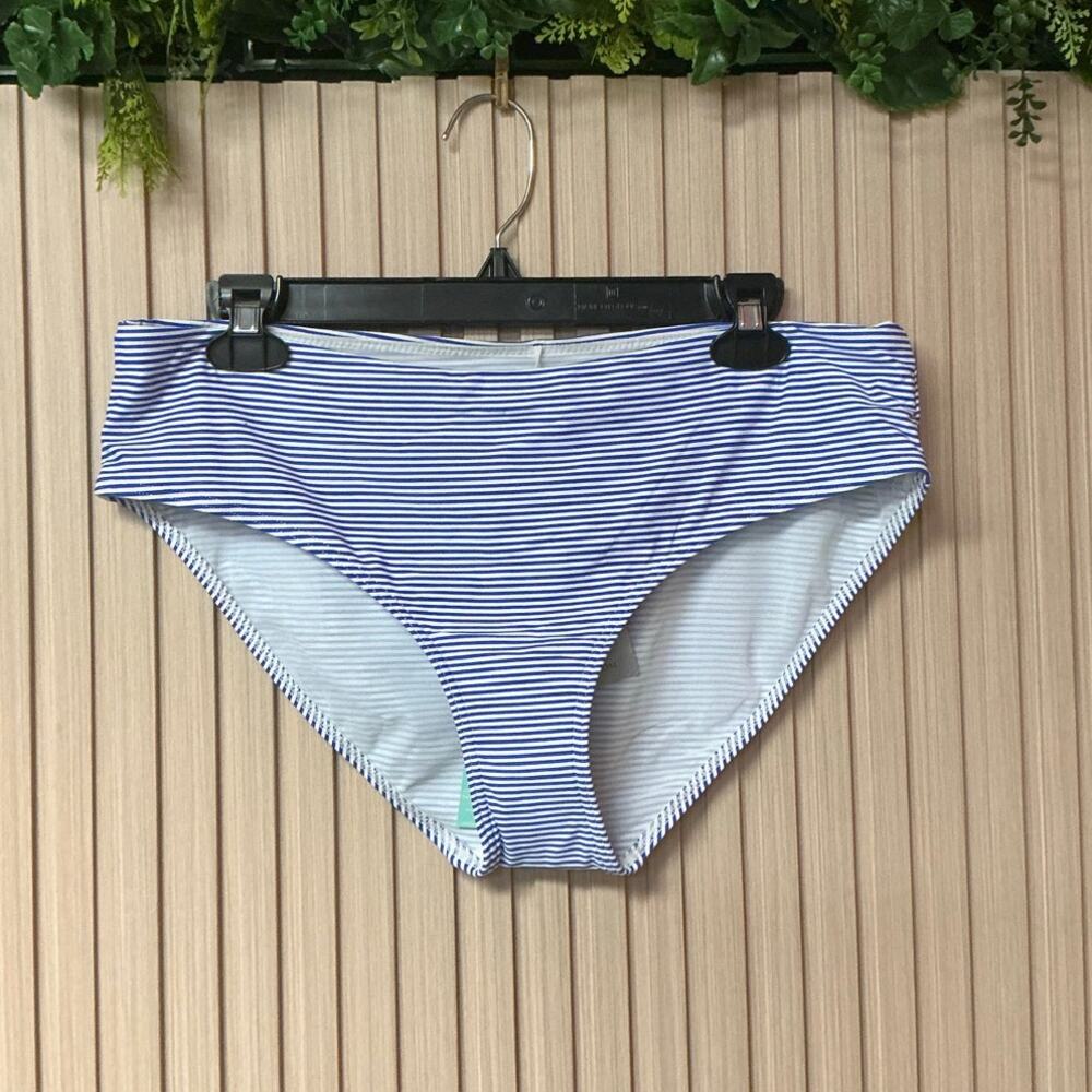 Sea Level Positano Stripe Mid Bikini Brief Azure Size 12